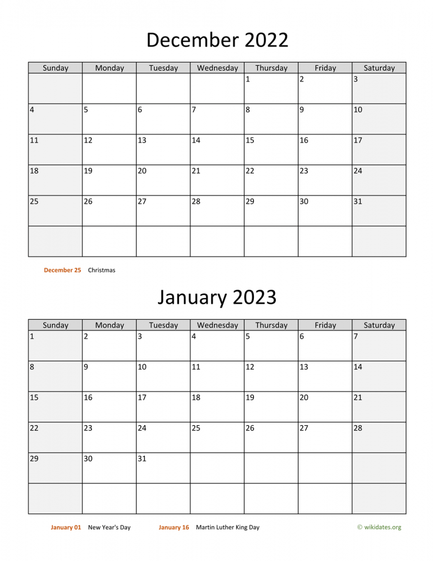 december and january calendar wikidates org 22