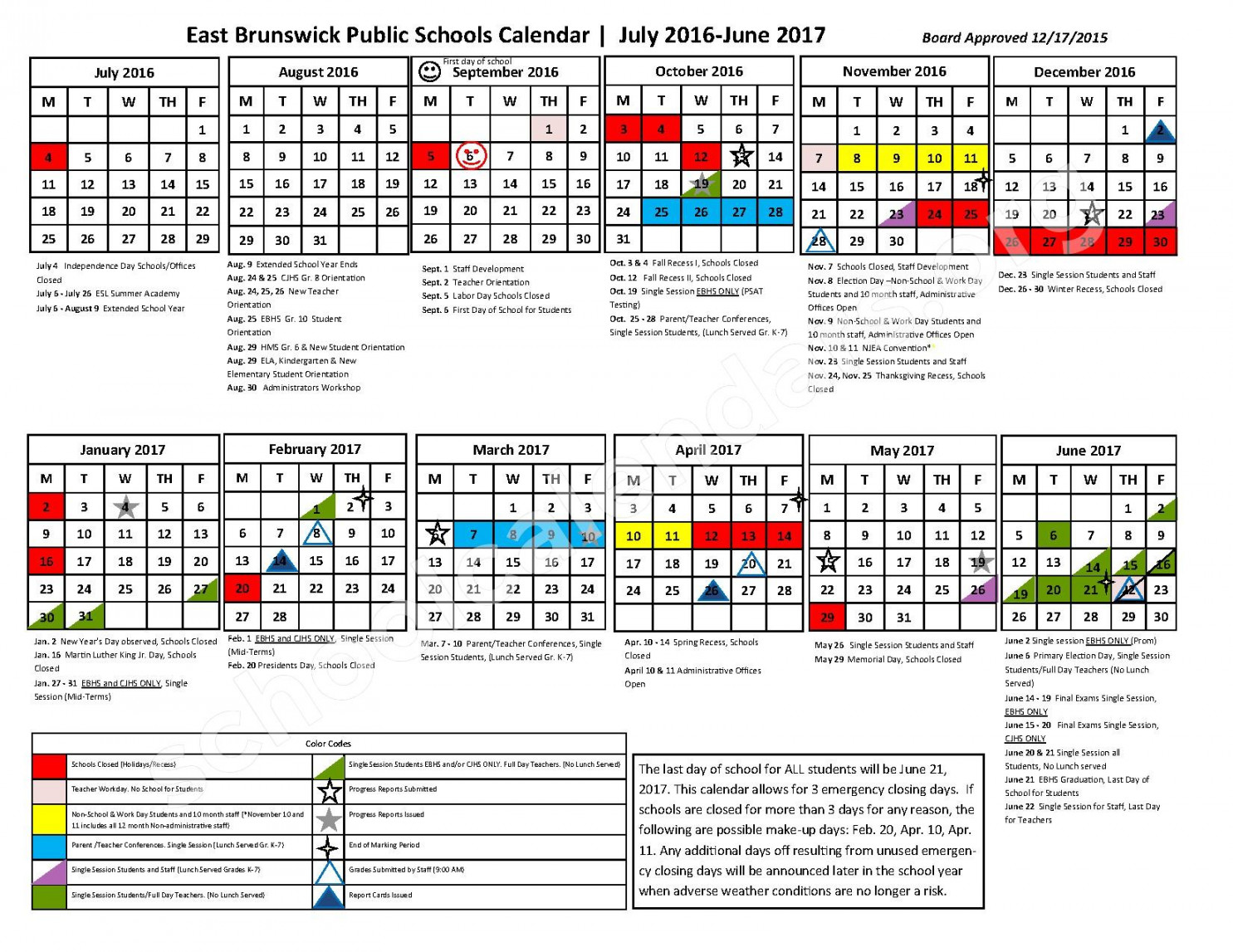 East Brunswick Public Schools Calendars – East Brunswick, NJ
