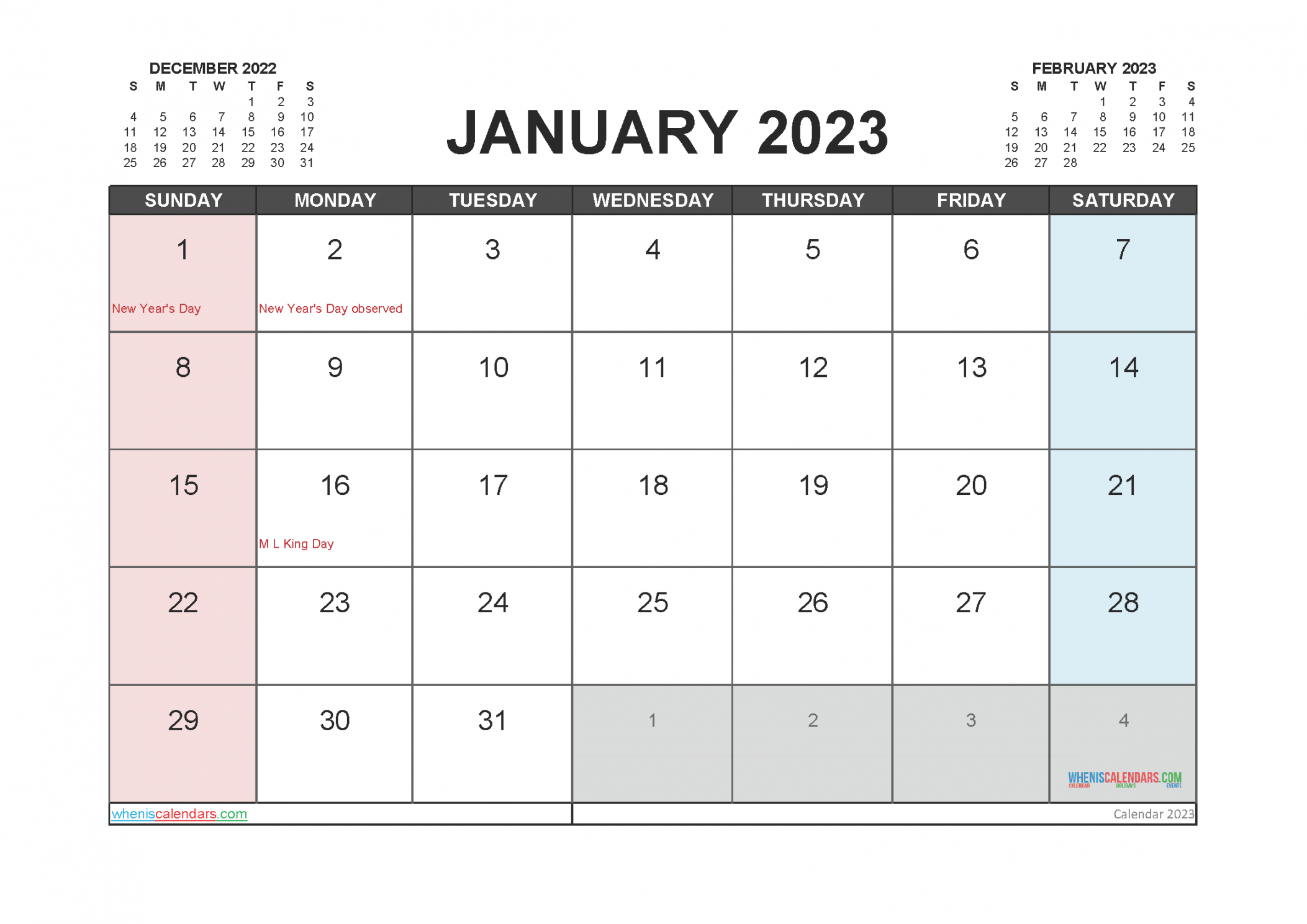 Editable January  Calendar Printable ( Month Template)