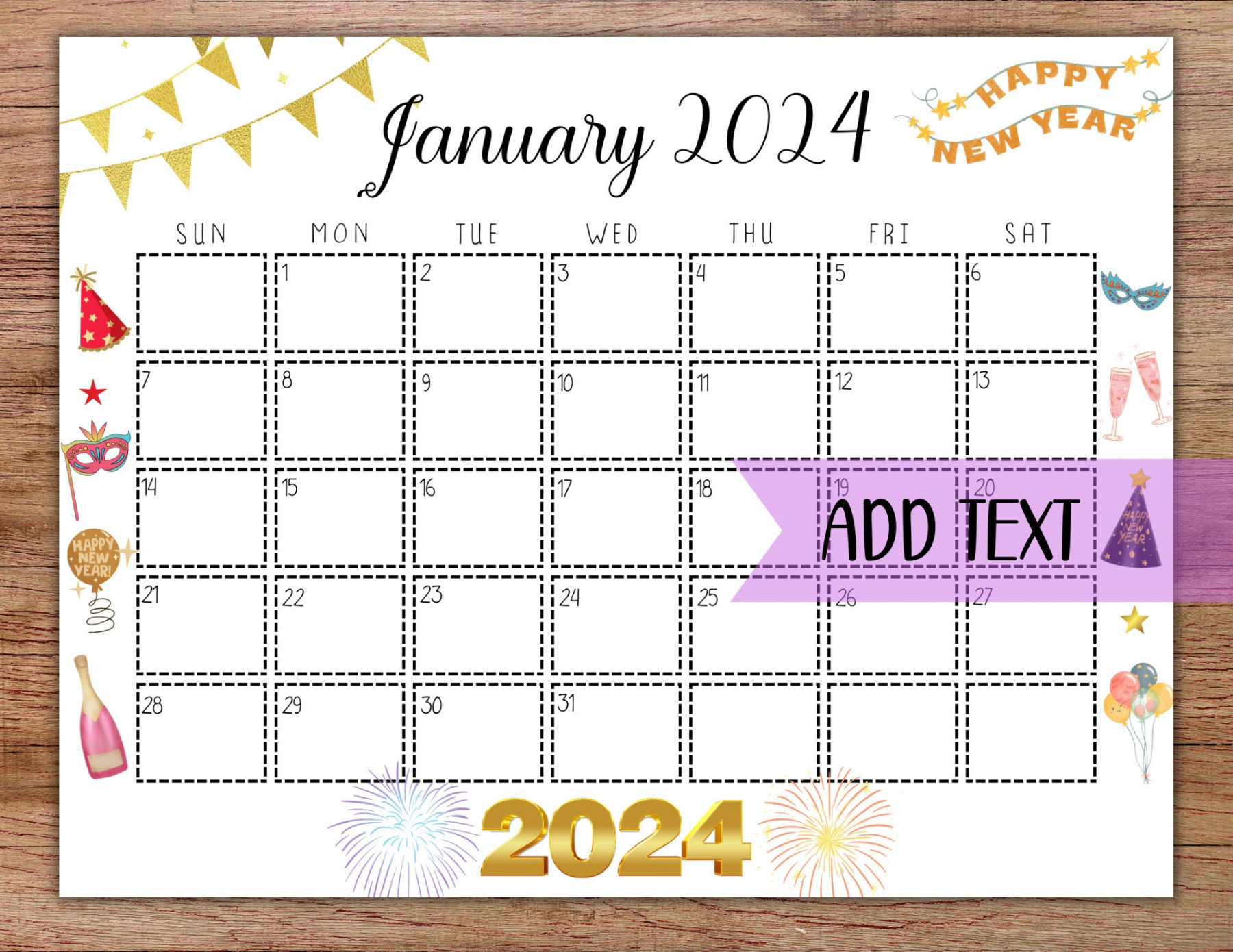 EDITIERBAR Printable Januar  Kalender - Etsy