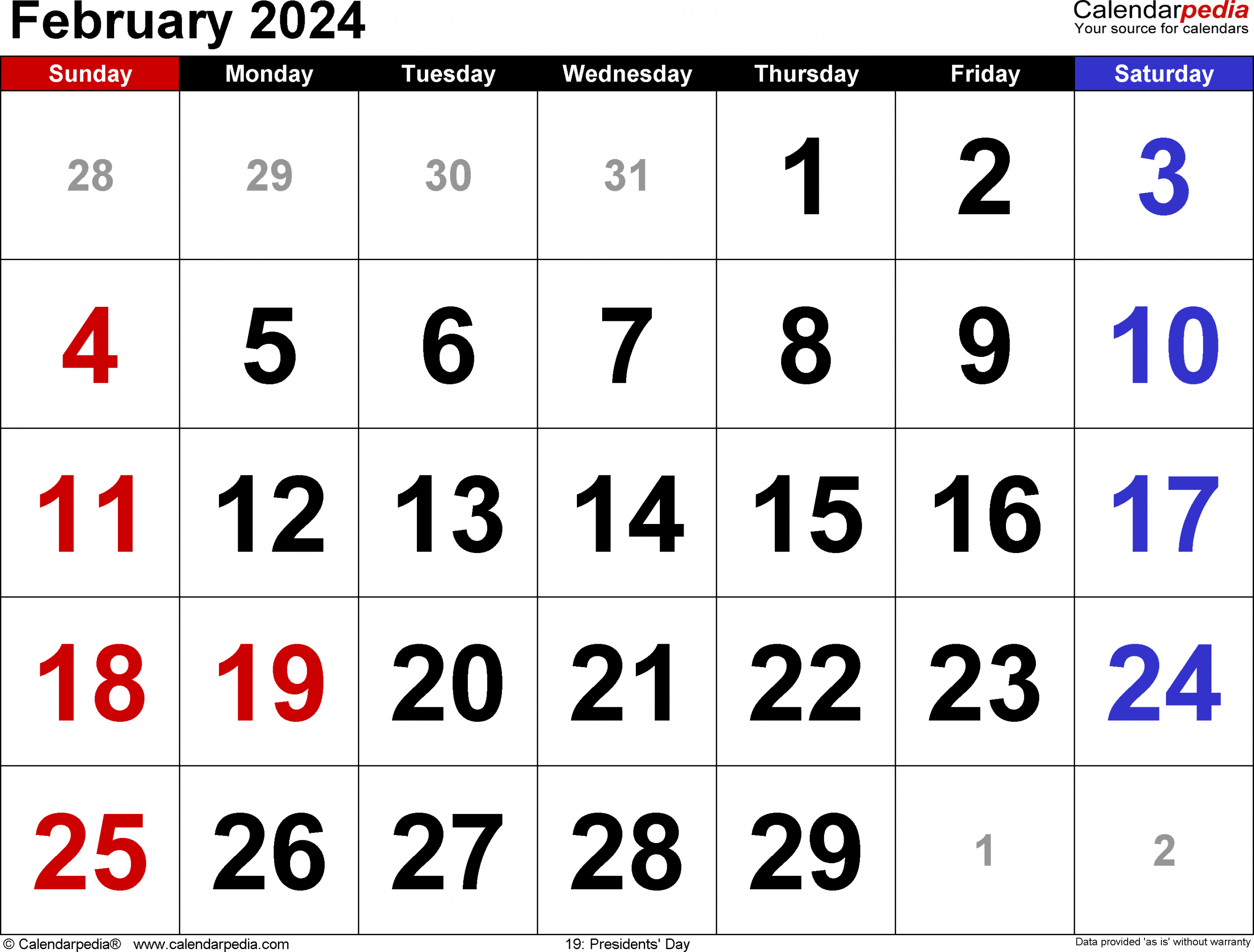 february calendar templates for word excel and pdf 9