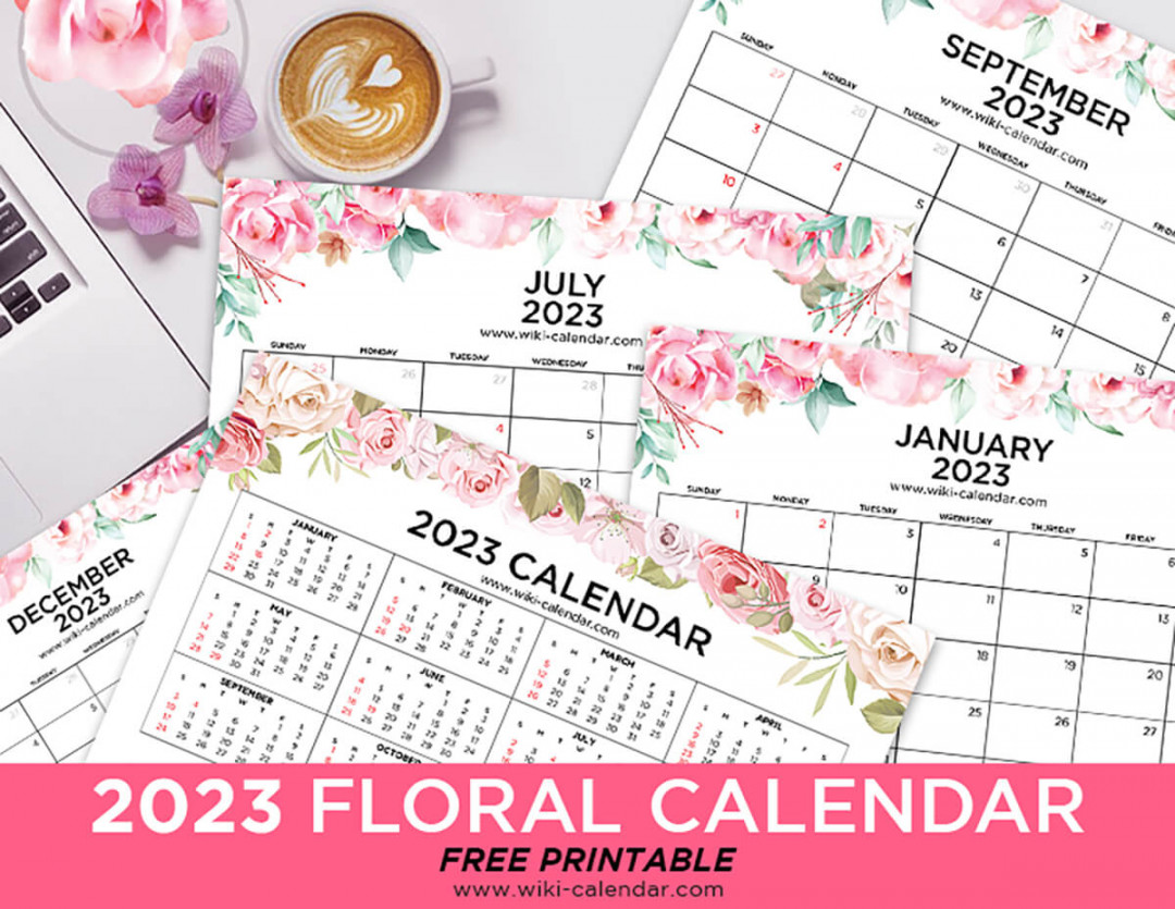 Free Printable Floral Calendar  - Wiki Calendar