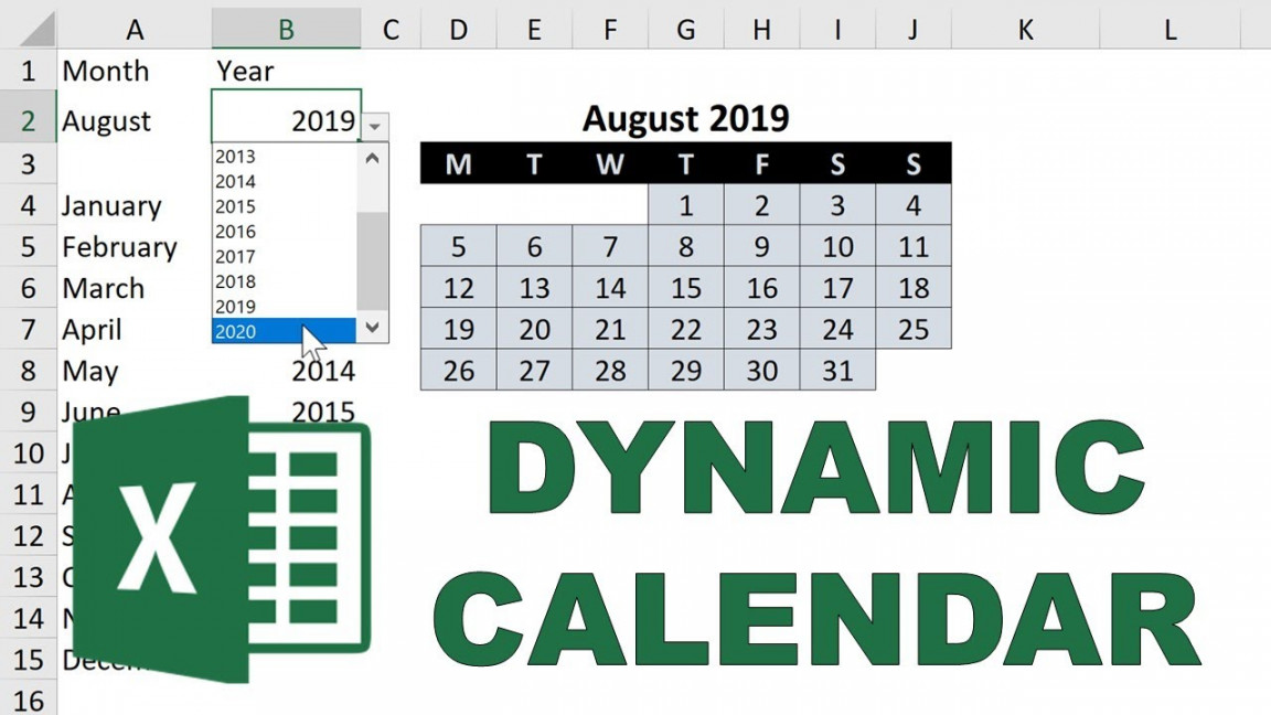 How to make a dynamic calendar in excel