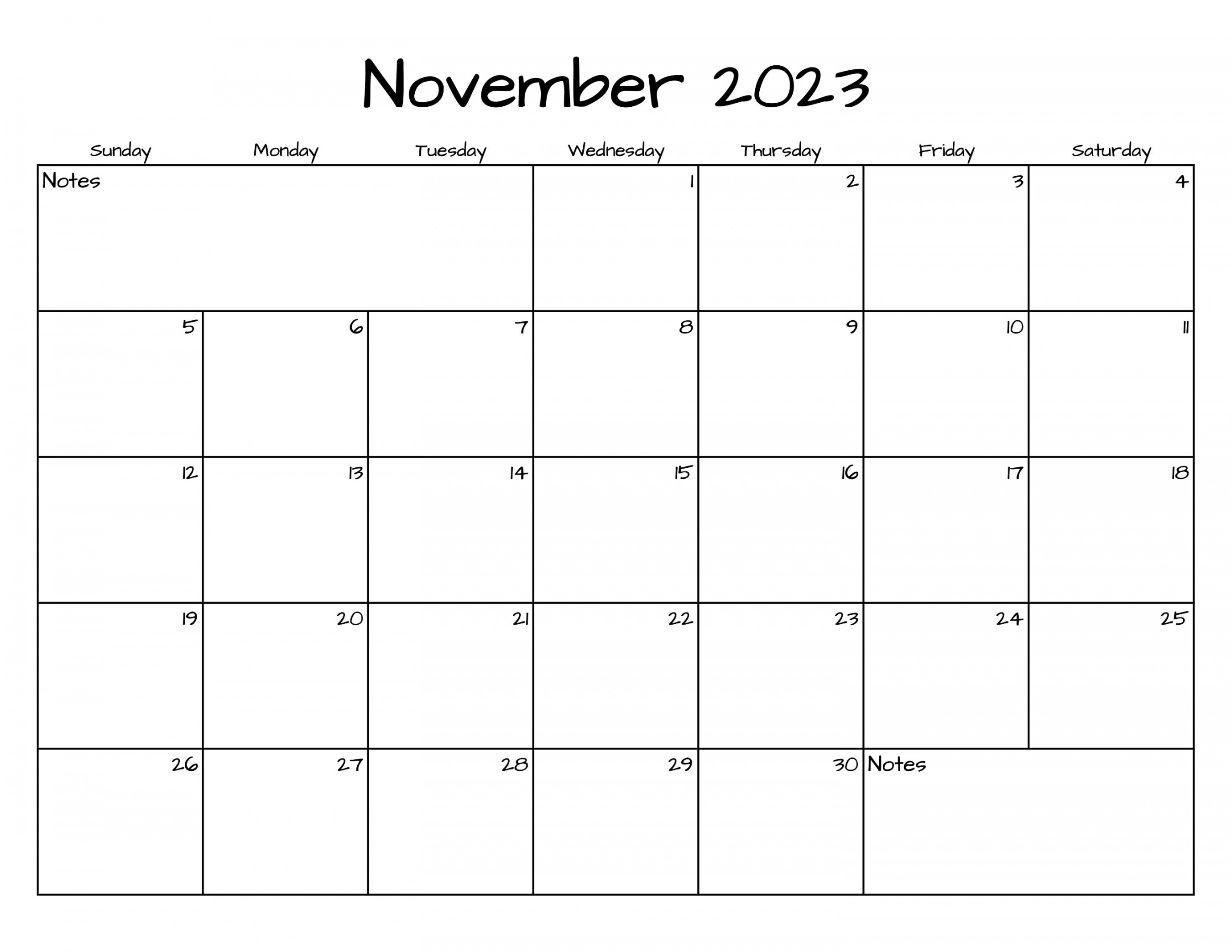 November Calendar november  Printable Calendar Simple - Etsy