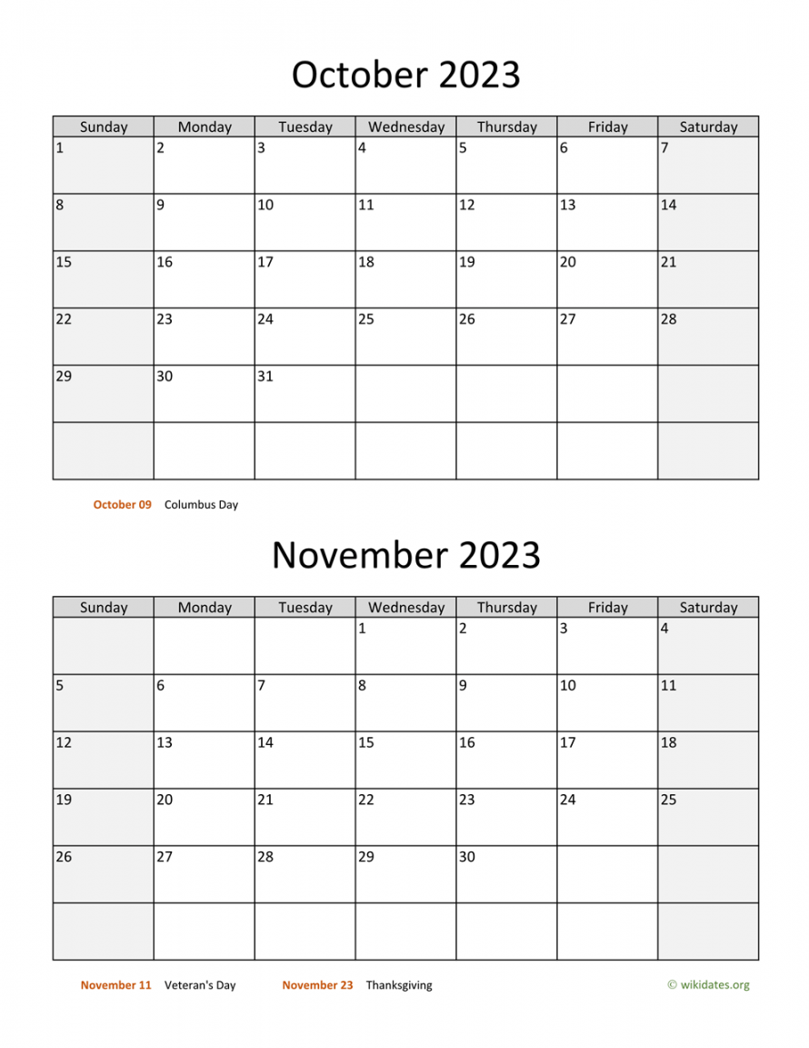 October and November  Calendar  WikiDates