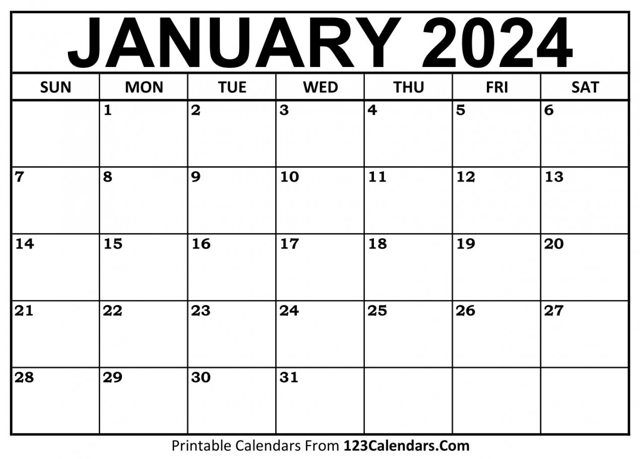 Printable January  Calendar Templates - Calendars