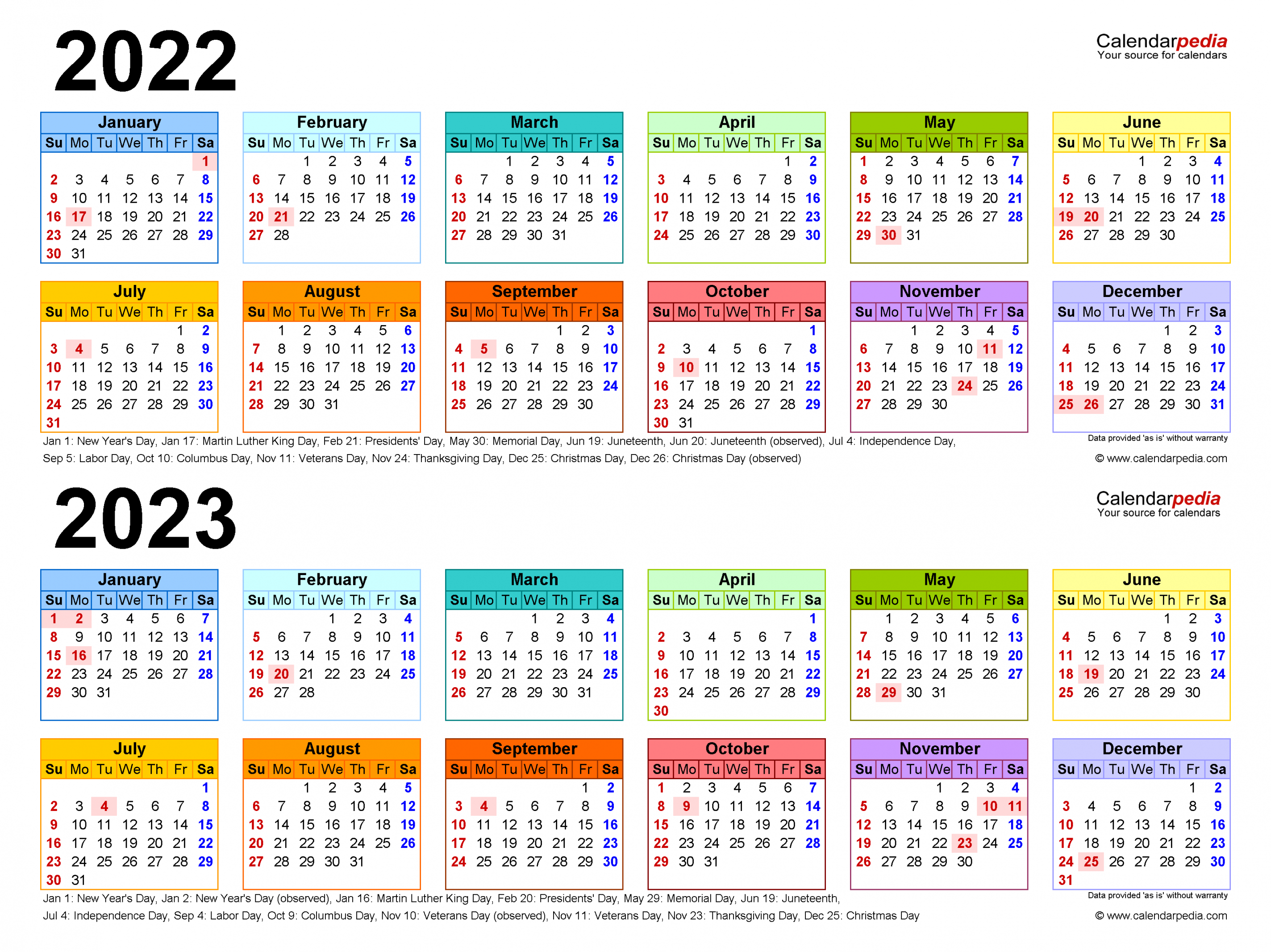 two year calendar free printable excel templates 0
