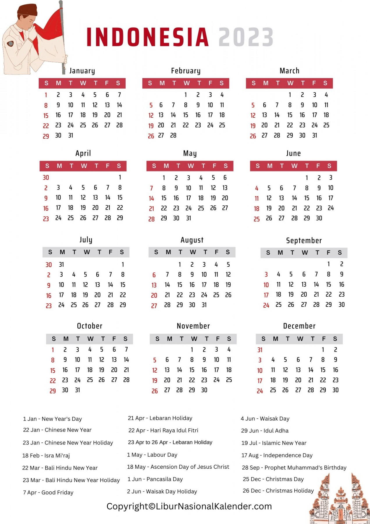 Calendar  Indonesia  Public Holidays