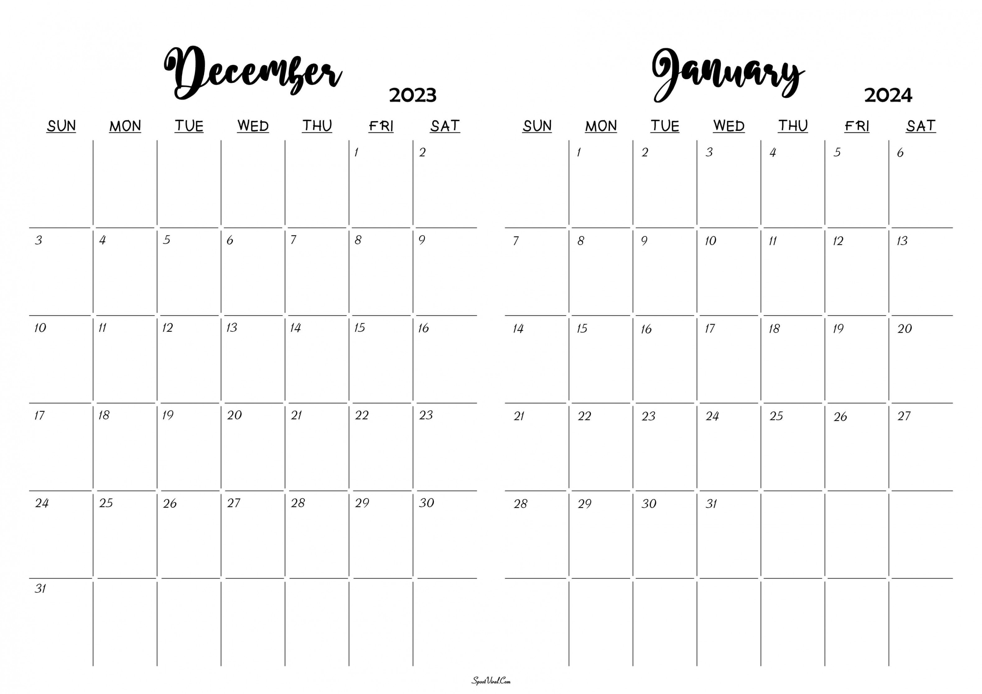 december january calendar templates spootviral