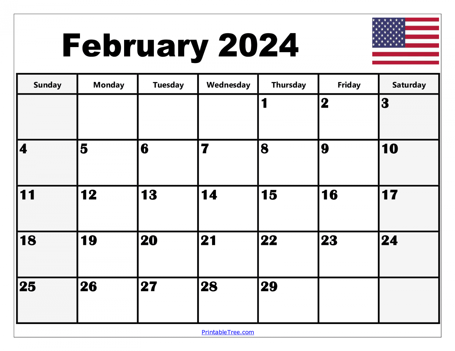 February  Calendar Printable PDF Template With Holidays