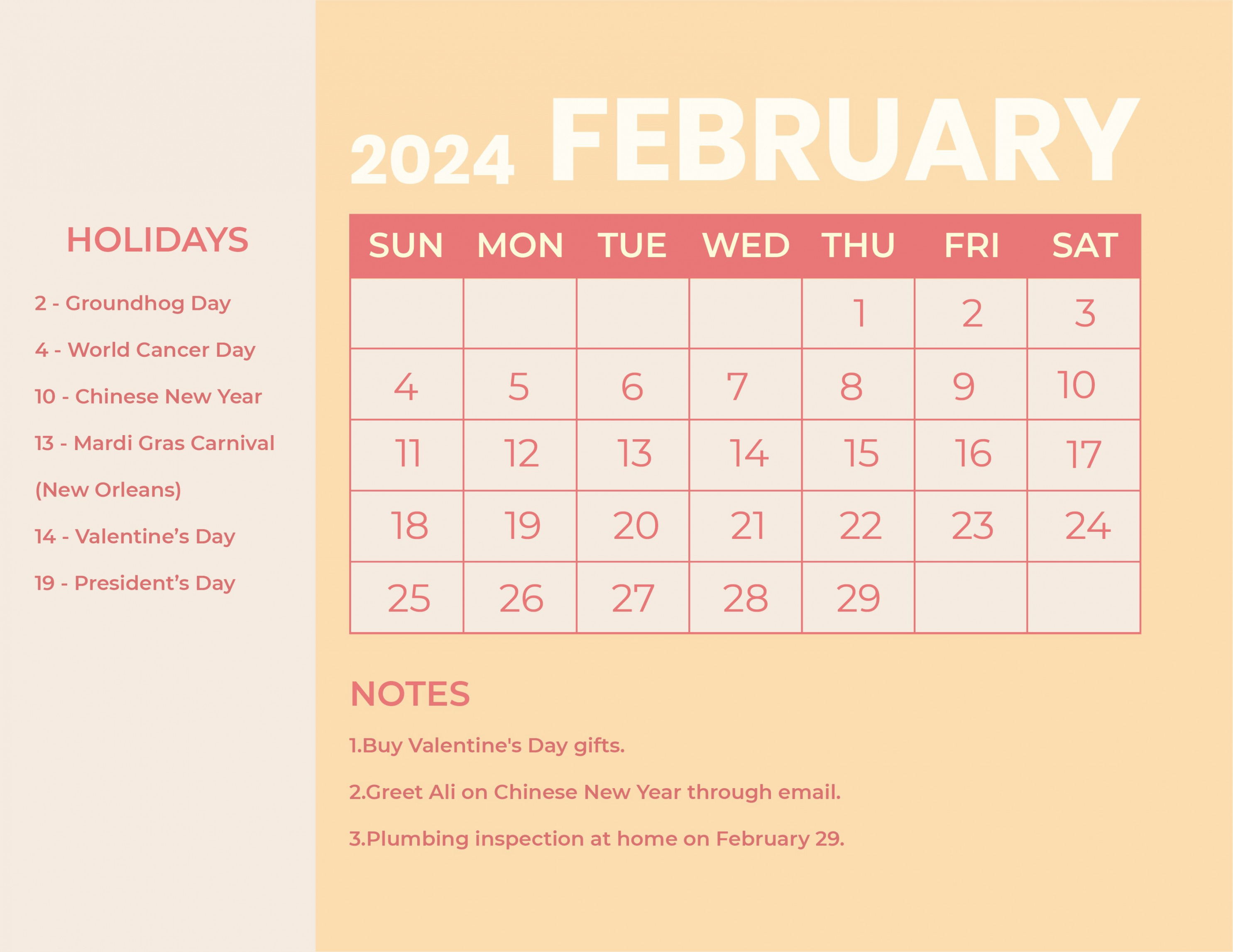 february calendar with holidays download in word