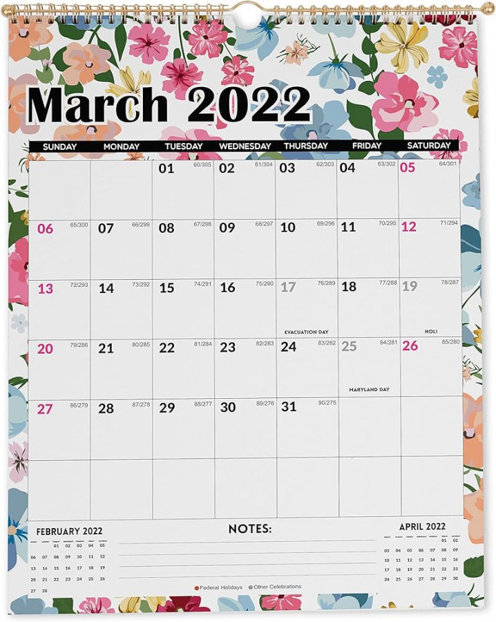 inkdotpot inkdotpot x wall calendar runs until december hanging spiral bound monthly calendar for home or office bonus sticker