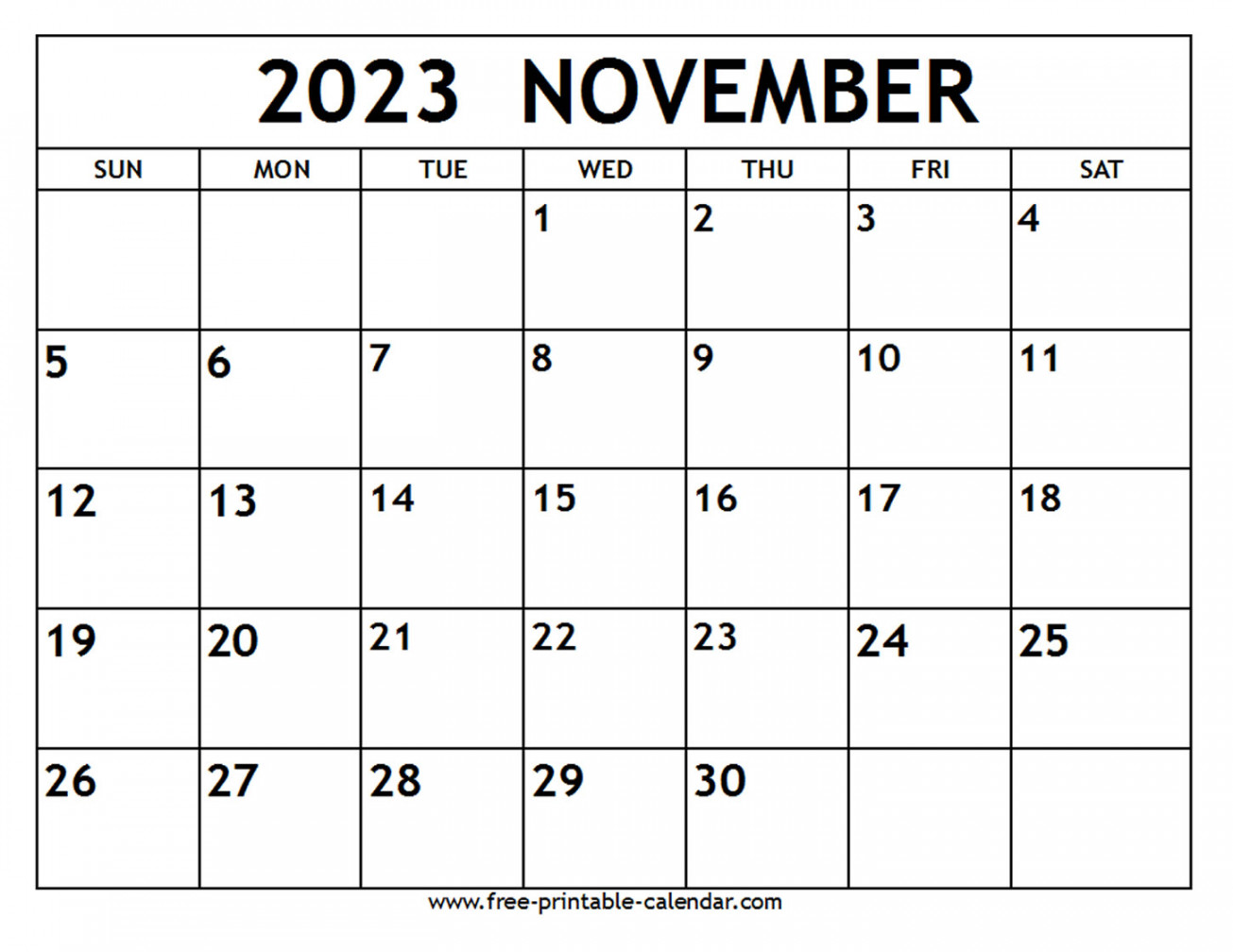 November  Calendar - Free-printable-calendar
