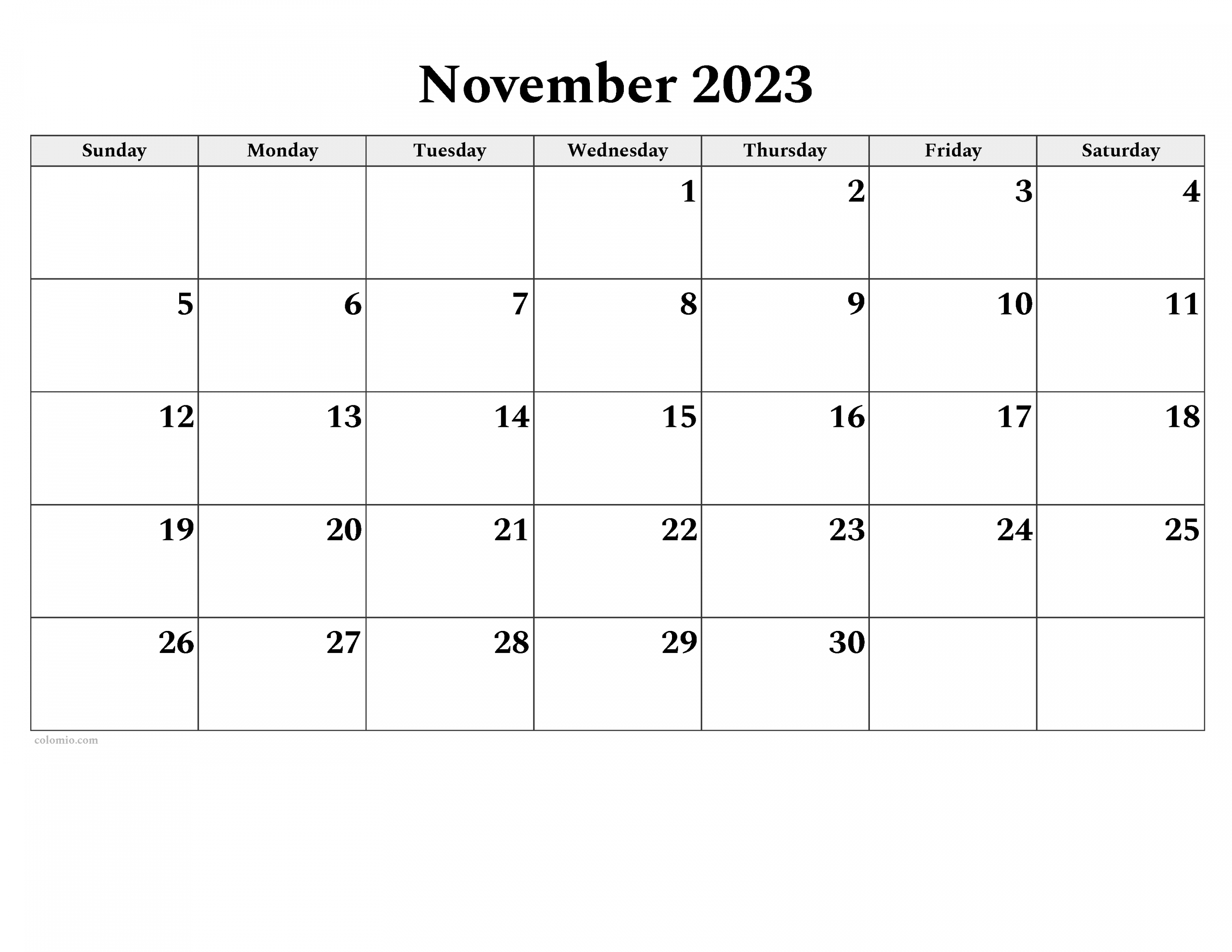 november calendar free printable pdf xls and png