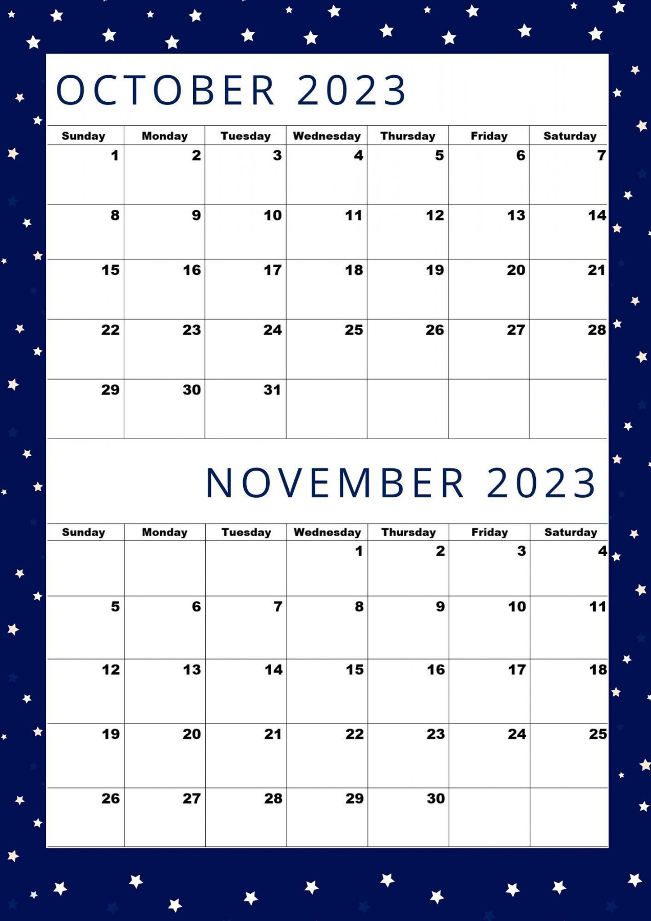 October  Calendarnovember  Calendar Calendara - Etsy