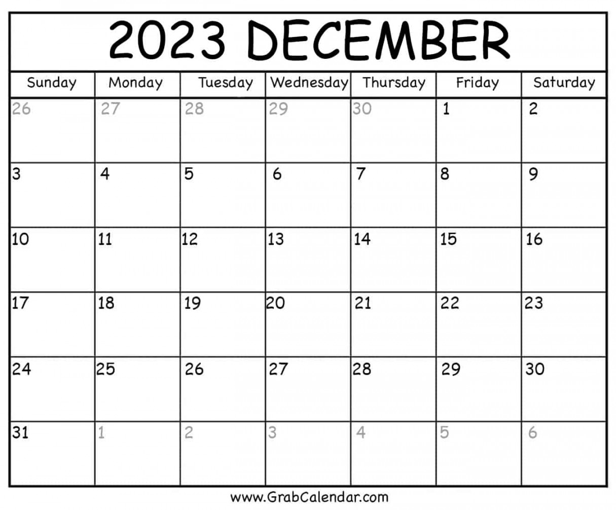 printable december calendar 2