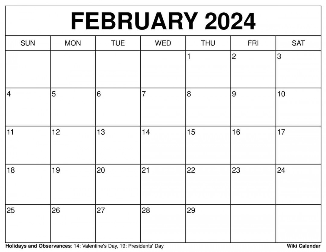 printable february calendar templates with holidays 1