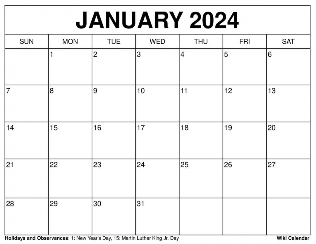 printable january calendar templates with holidays