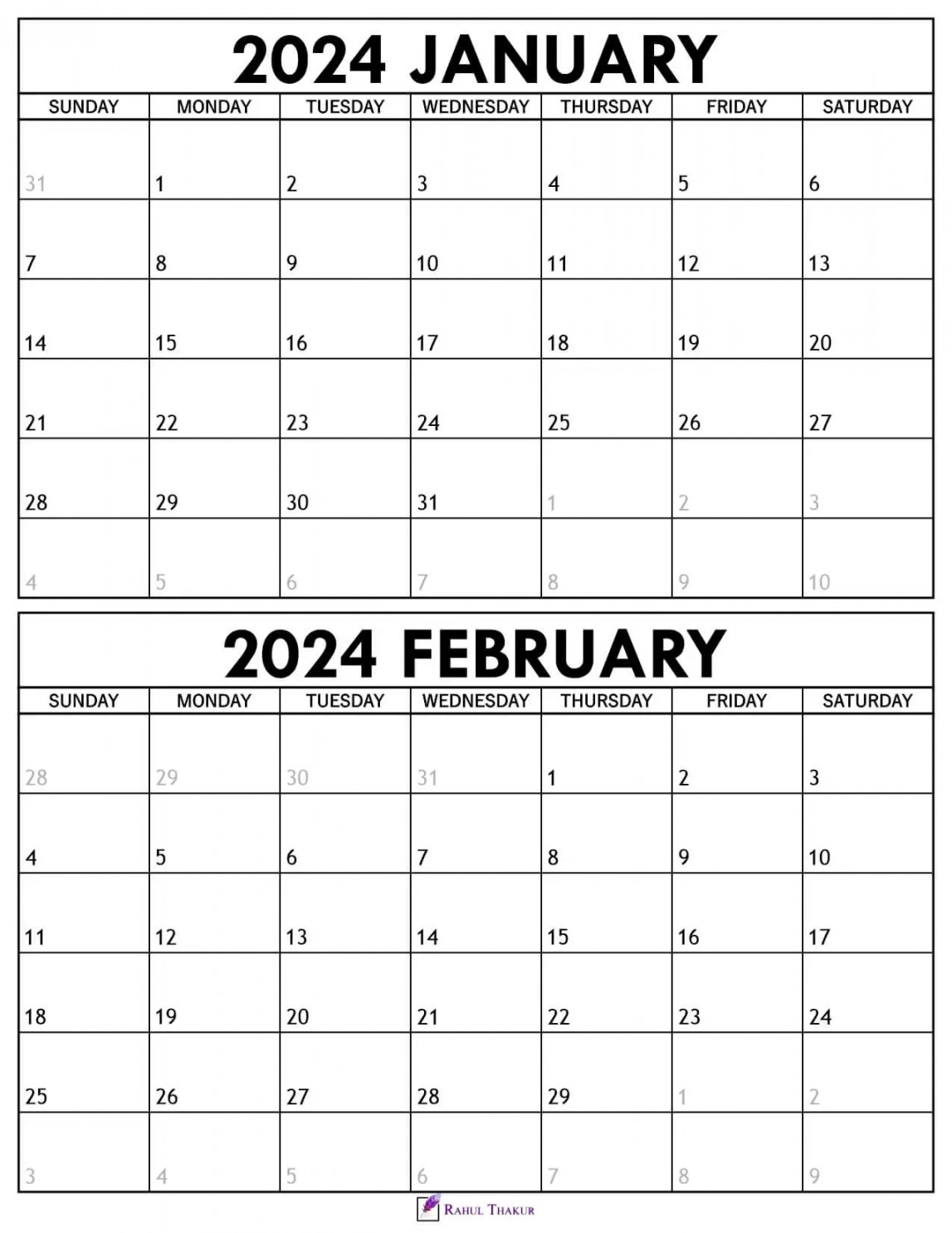 printable january february calendar template thakur writes 1