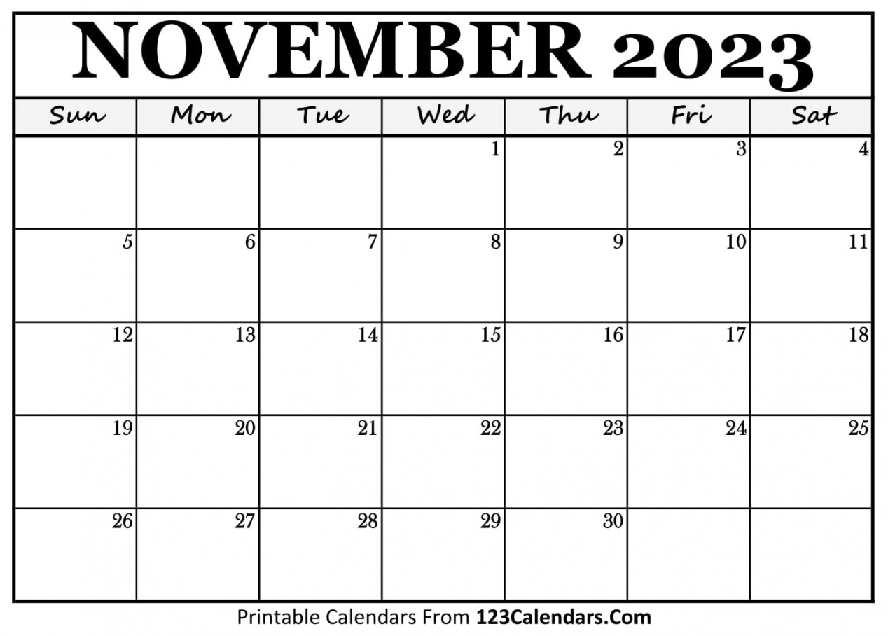 Printable November  Calendar Templates