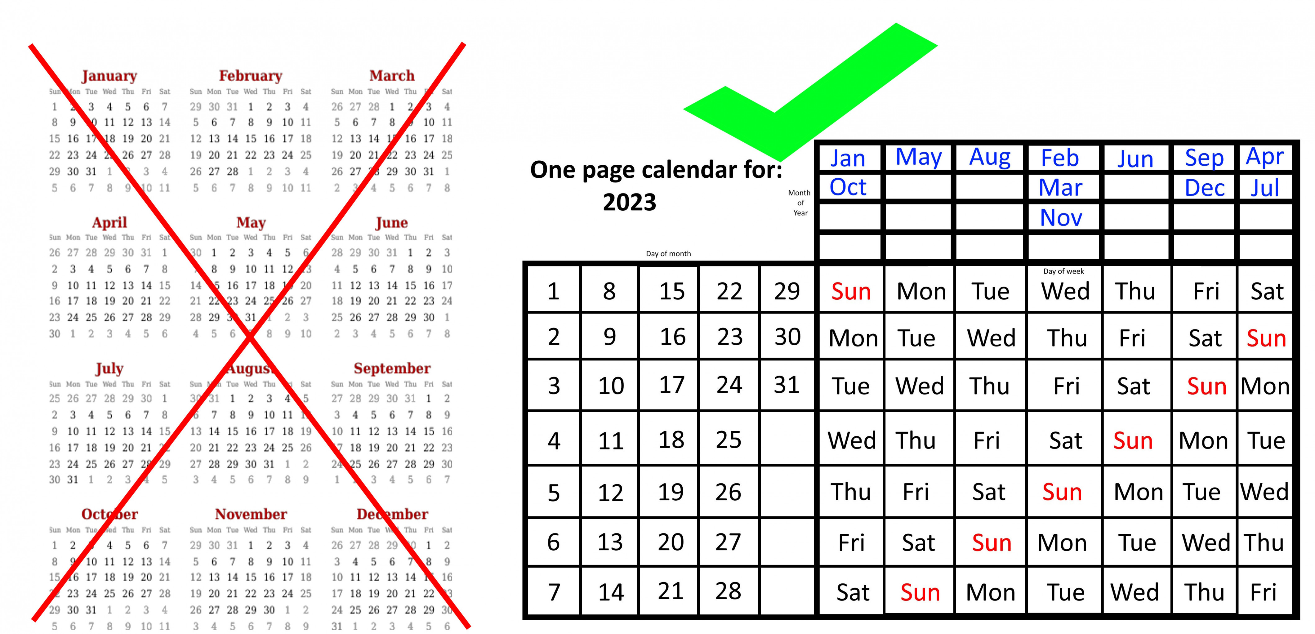 the simple one page calendar that lasts all year big think 1