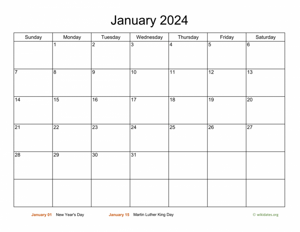 Wiki Calendar January  With Holidays in   Monthly