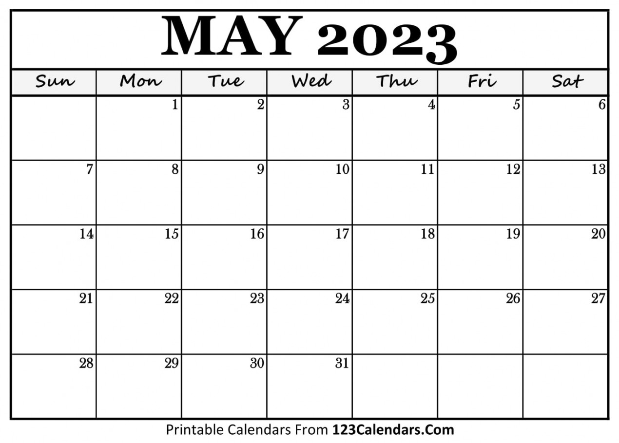 Printable May  Calendar Templates - Calendars