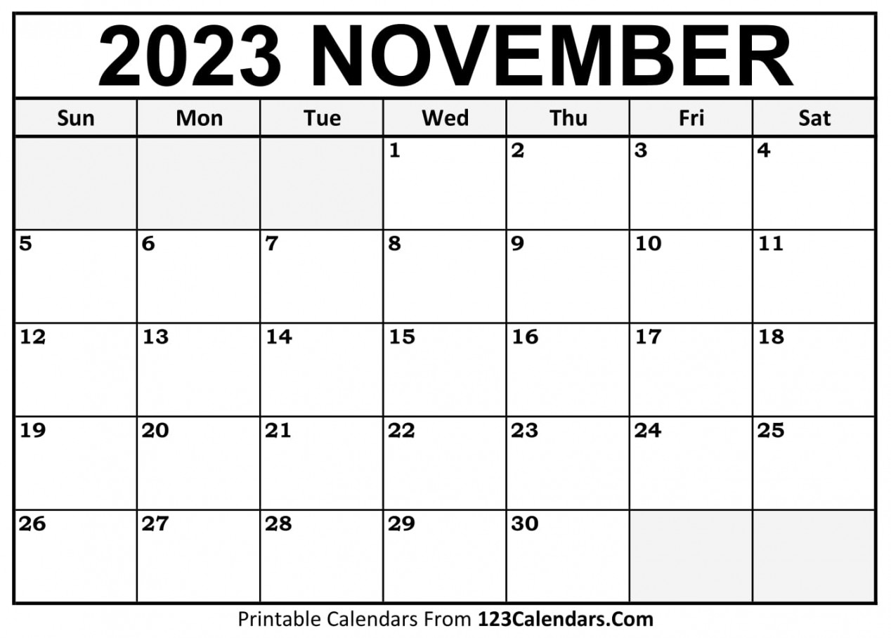 Printable November  Calendar Templates - Calendars