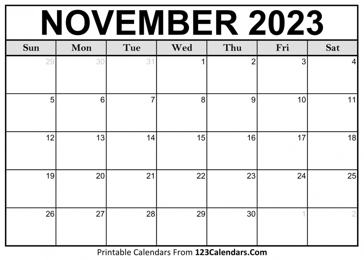 Printable November  Calendar Templates - Calendars