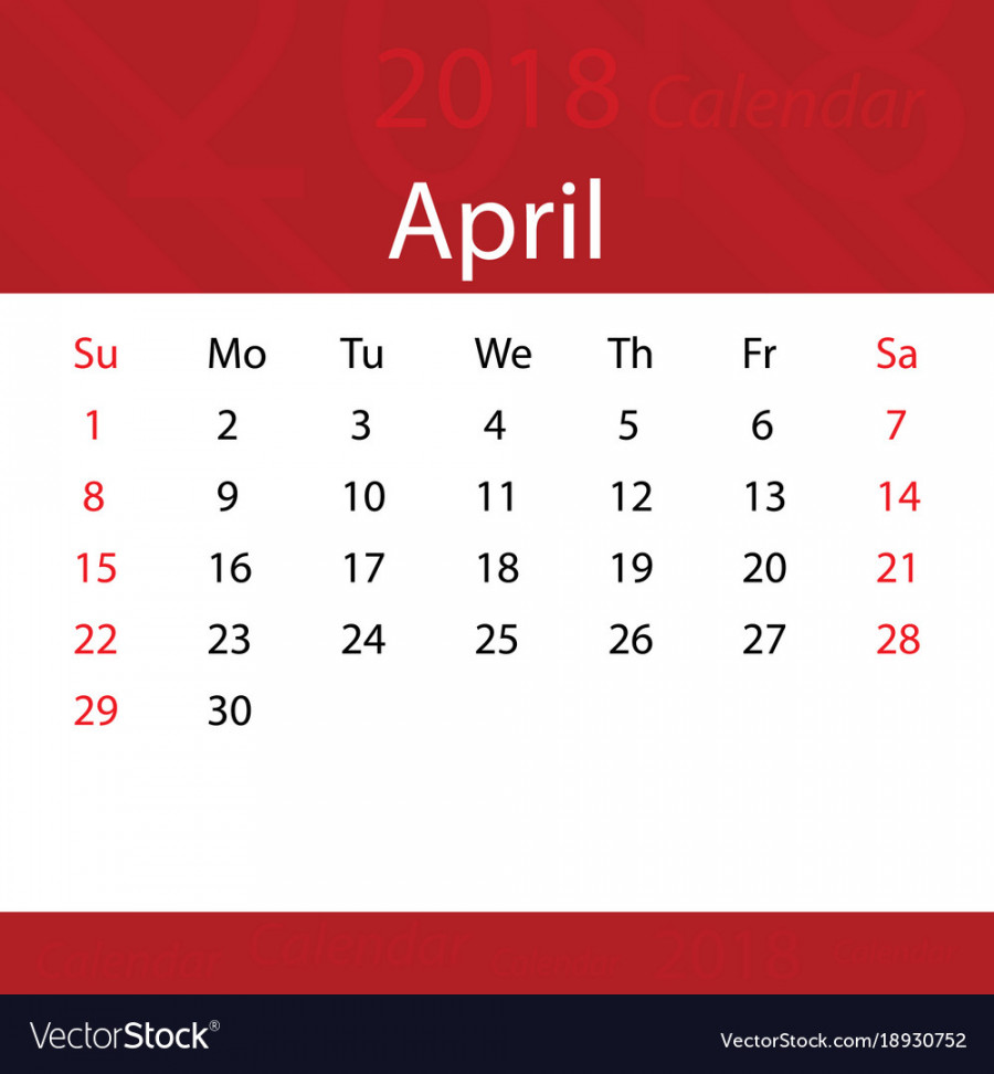 april calendar popular red premium royalty free vector