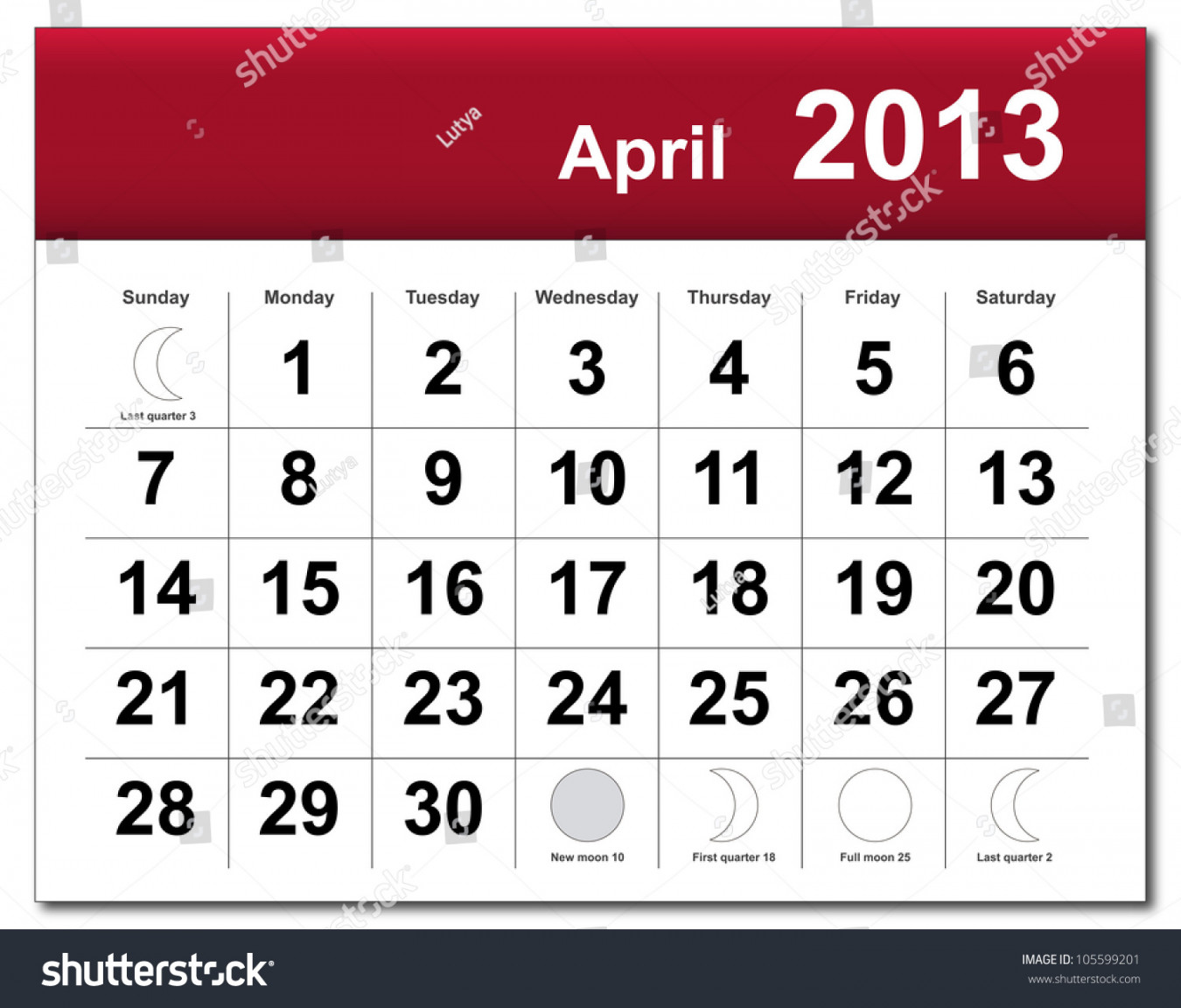 april calendar stock illustration shutterstock