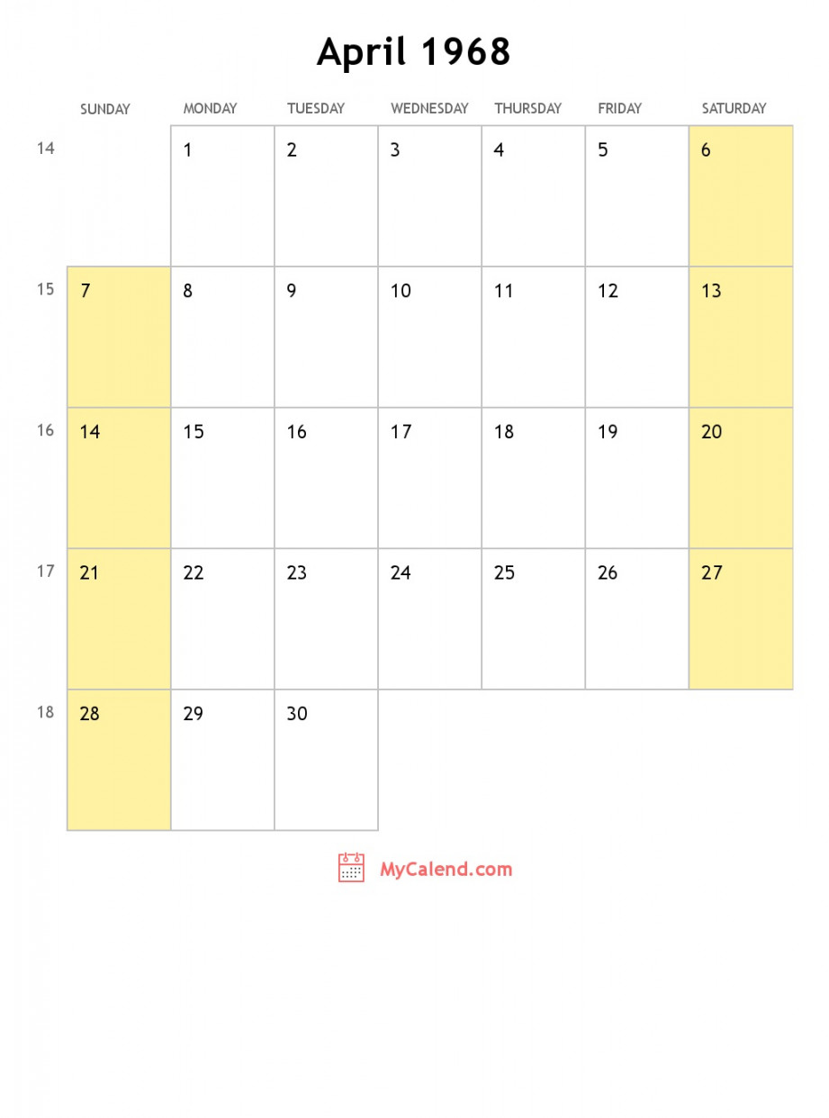 April  calendar with holidays - monthly printable calendar