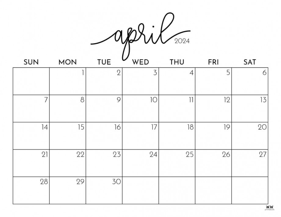 April  Calendars -  FREE Printables  Printabulls
