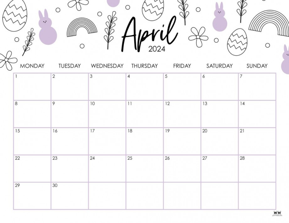 April  Calendars -  FREE Printables  Printabulls