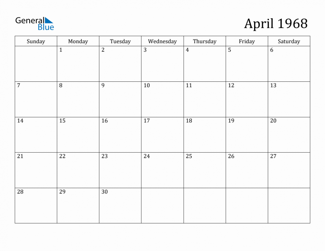 April  Monthly Calendar