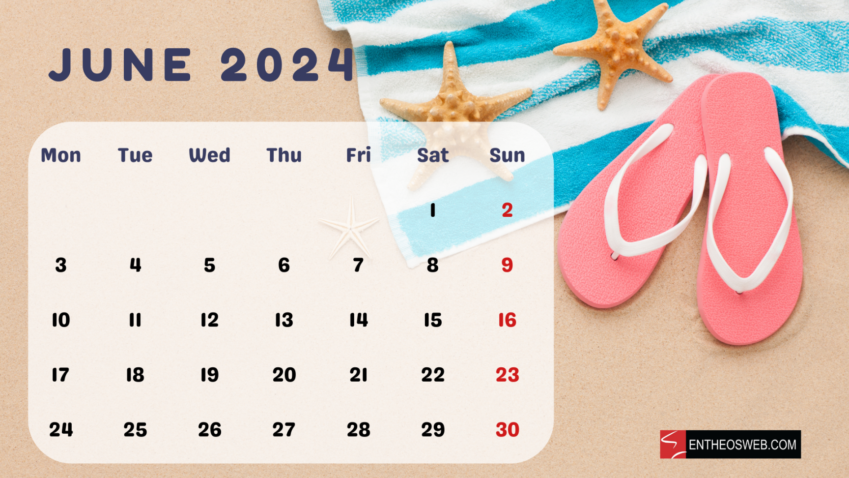 Beaches  Calendar – Printable & Desktop Wallpaper  EntheosWeb