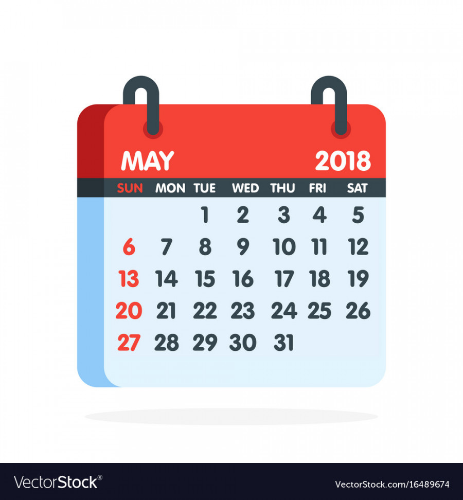 Calendar for  year full month of may icon Vector Image