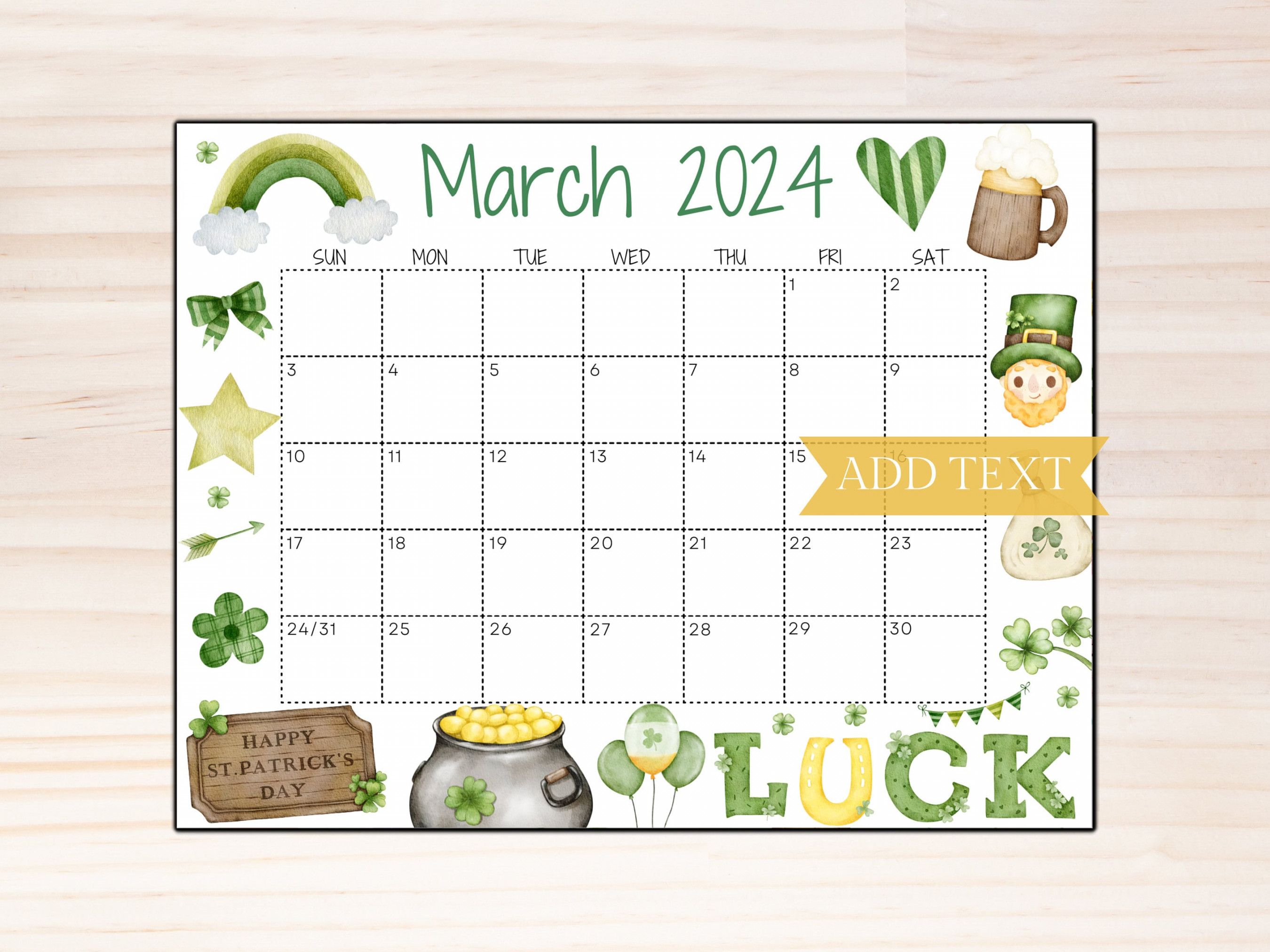 editable march calendar printable wall calendar st