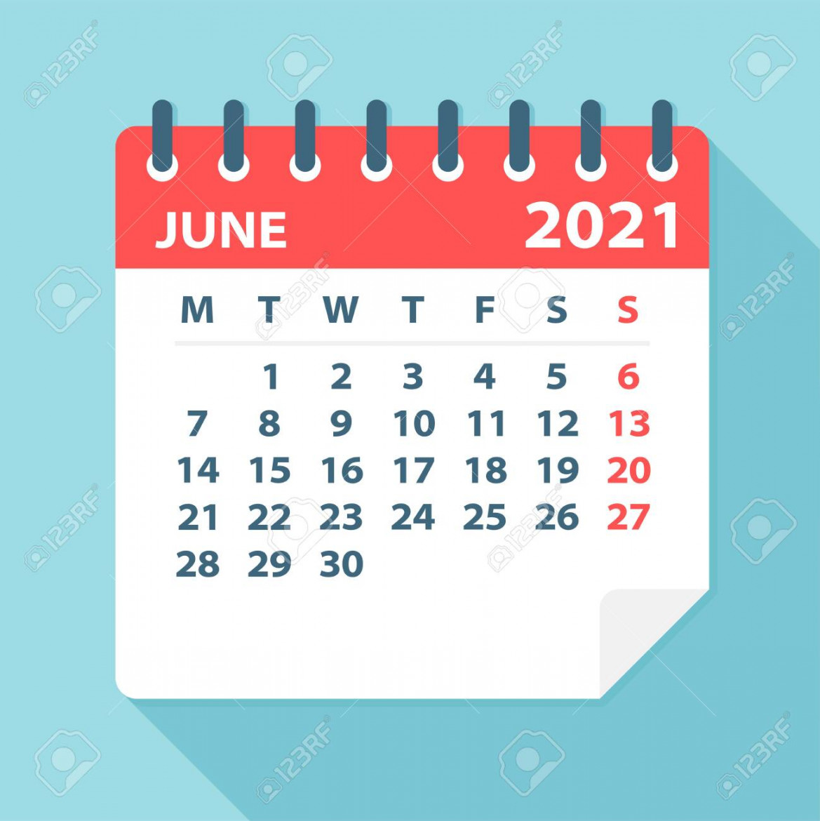June  Calendar Leaf - Illustration
