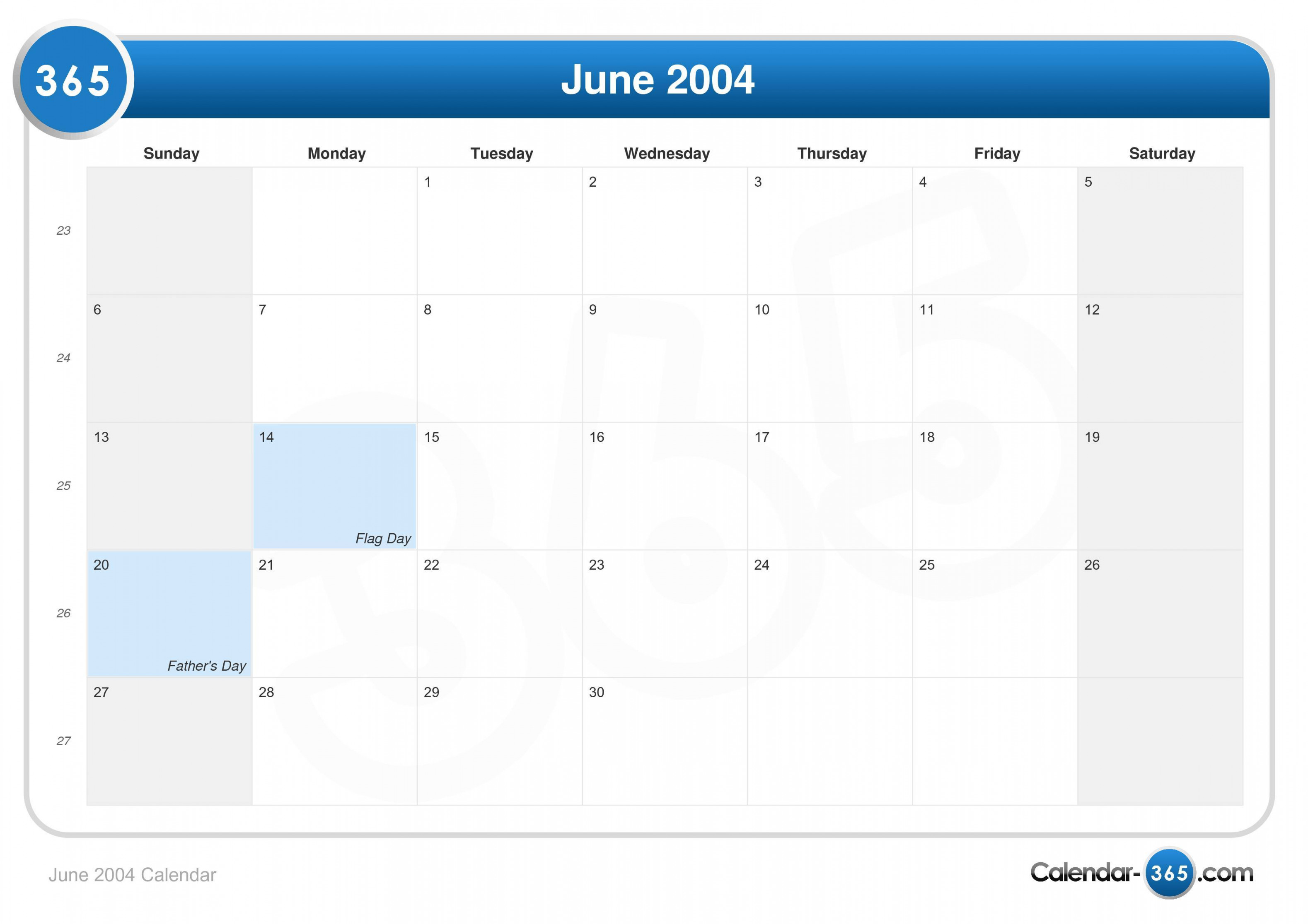 June  Calendar