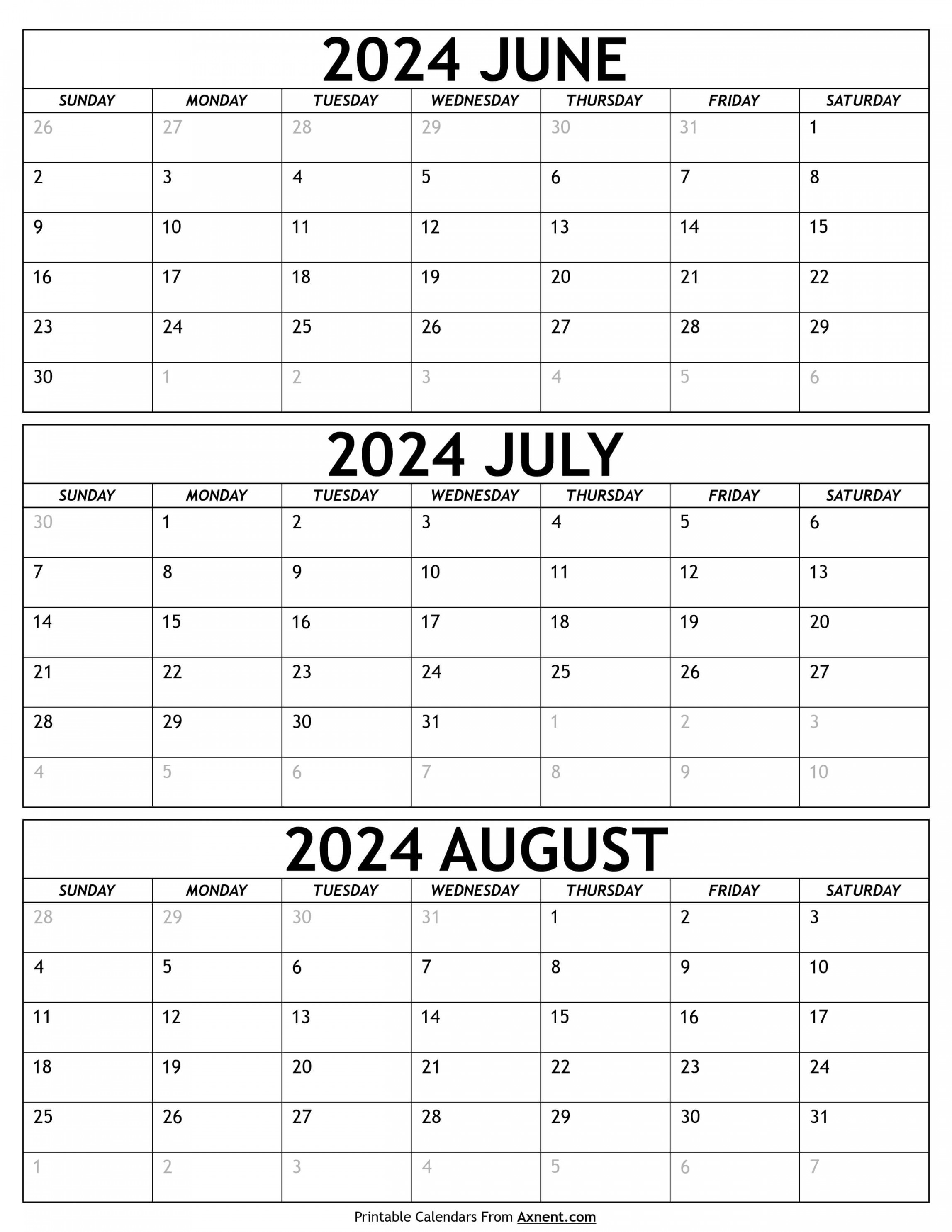 june to august calendar templates three months 0