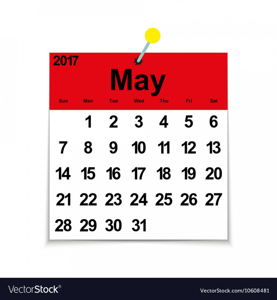 leaf calendar with the month of may vector image 0