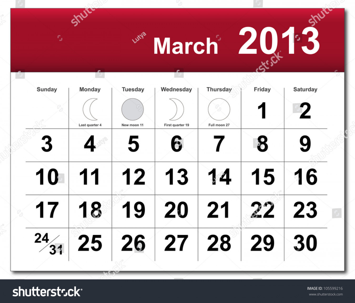 March  Calendar Stock Illustration   Shutterstock