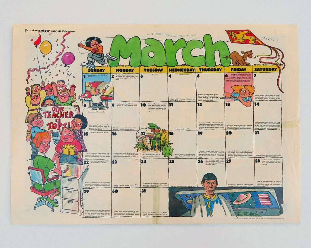 March  Double-Sided Classroom Calendar & Lamb Poster Instructor Magazine