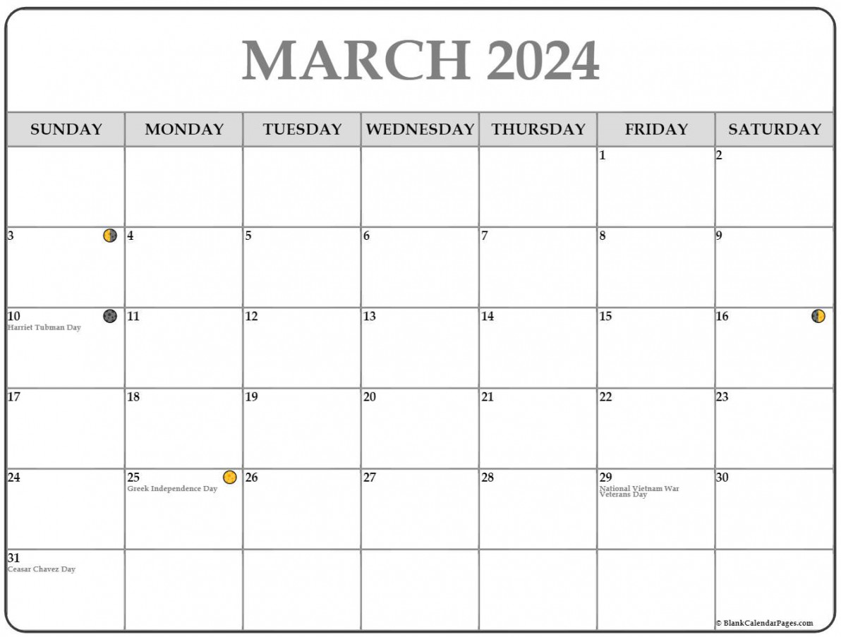 march lunar calendar moon phase calendar