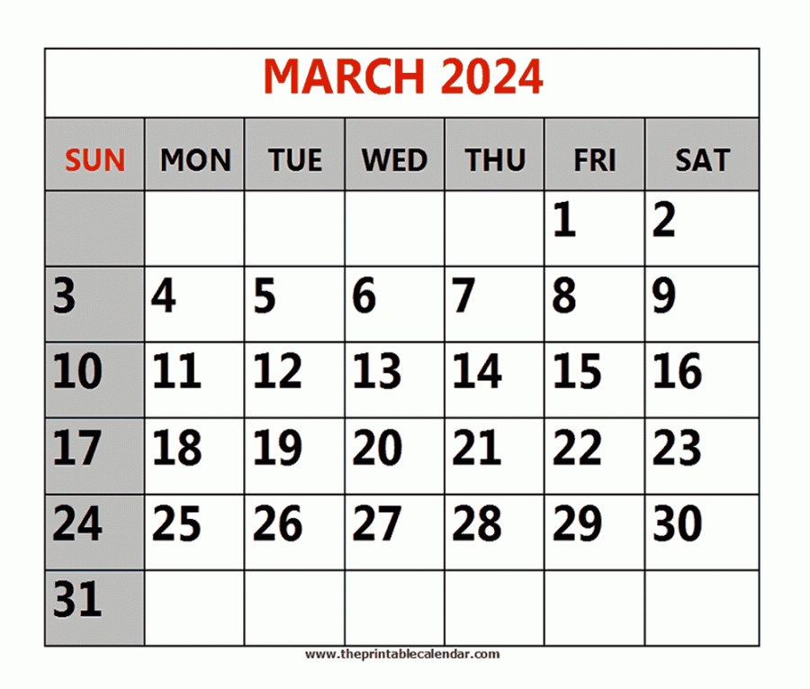 march printable calendars