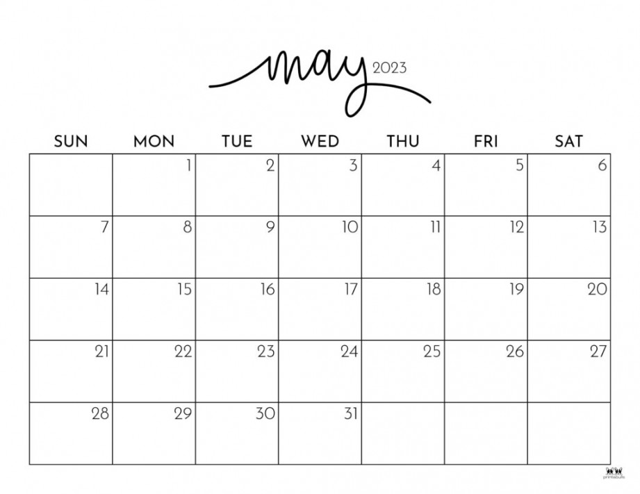 May  Calendars -  FREE Printables  Printabulls