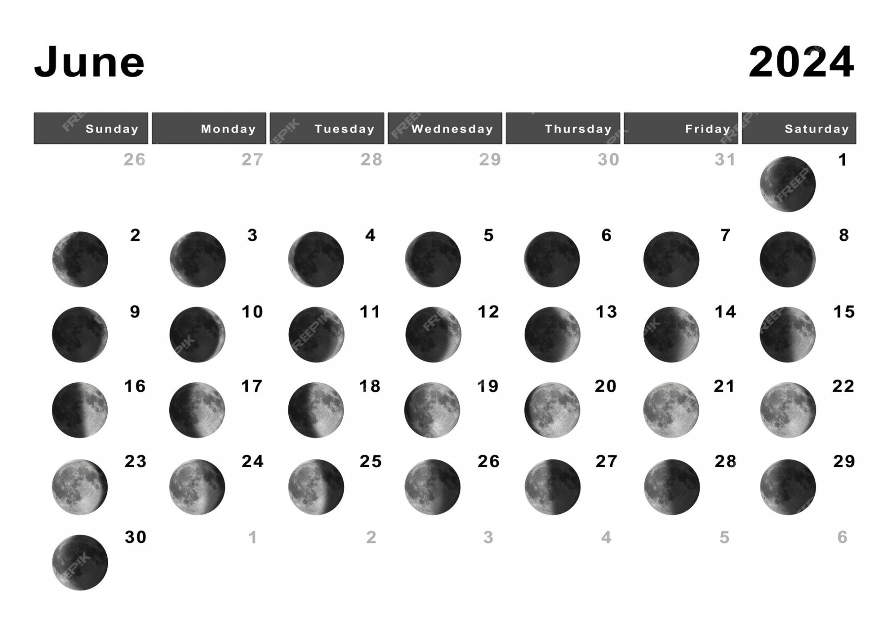premium photo june lunar calendar moon cycles moon phases