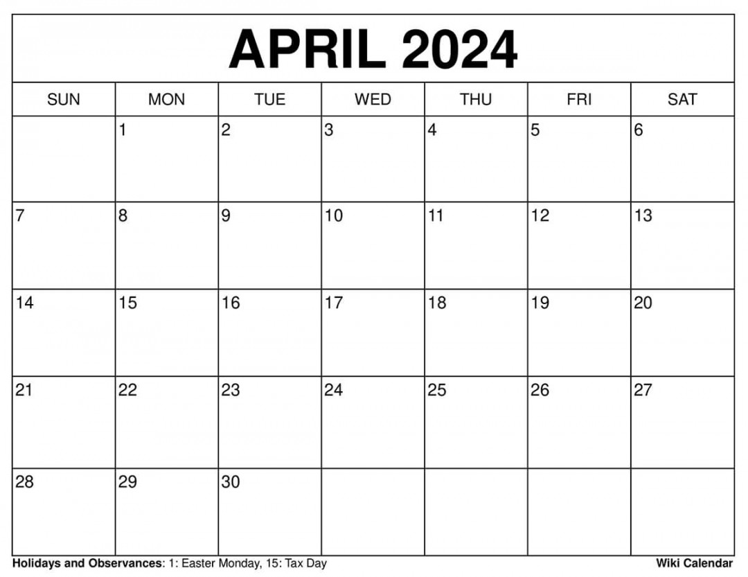 printable april calendar templates with holidays 3