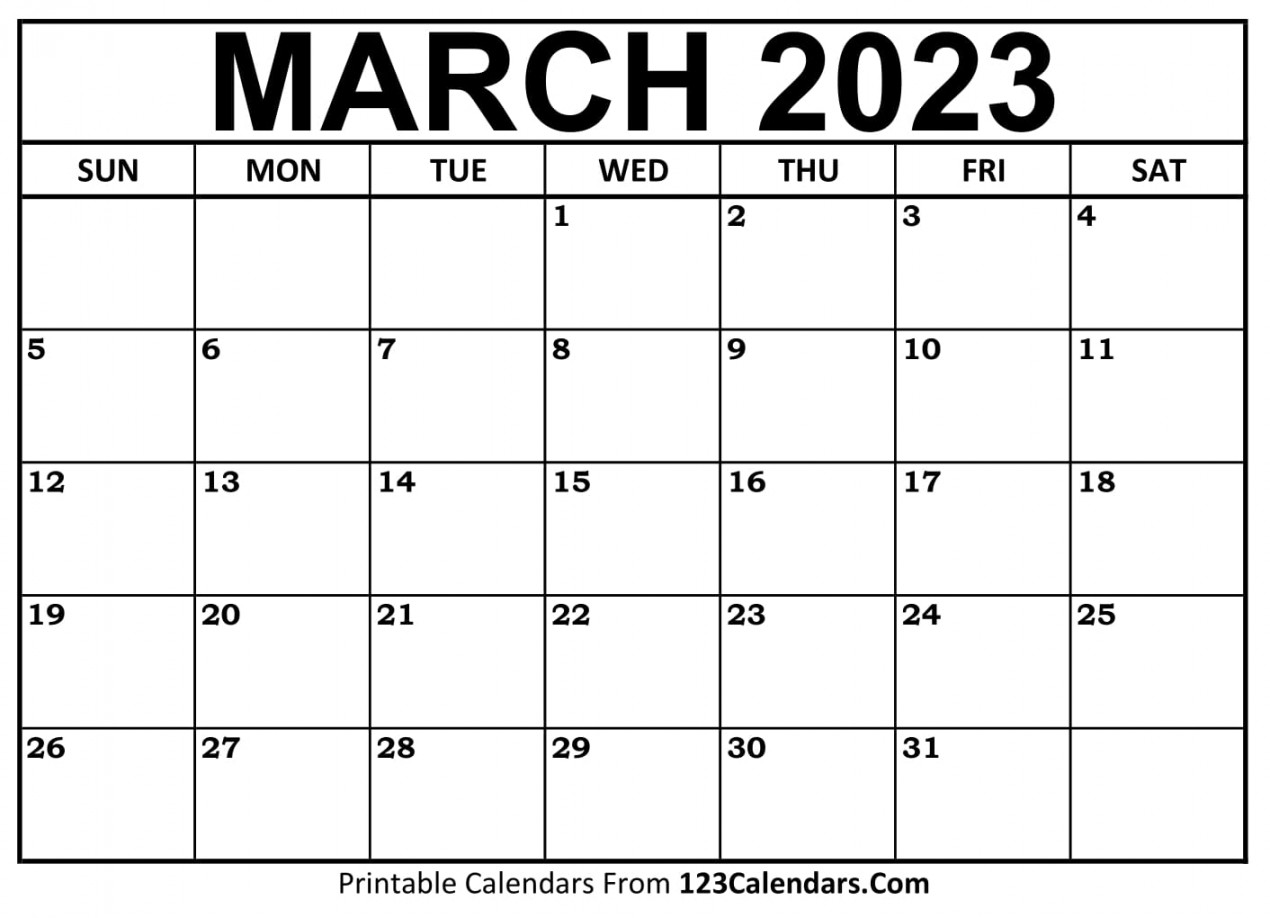 Printable March  Calendar Templates - Calendars